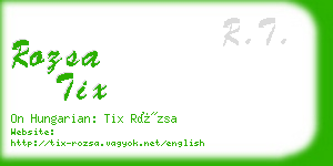 rozsa tix business card